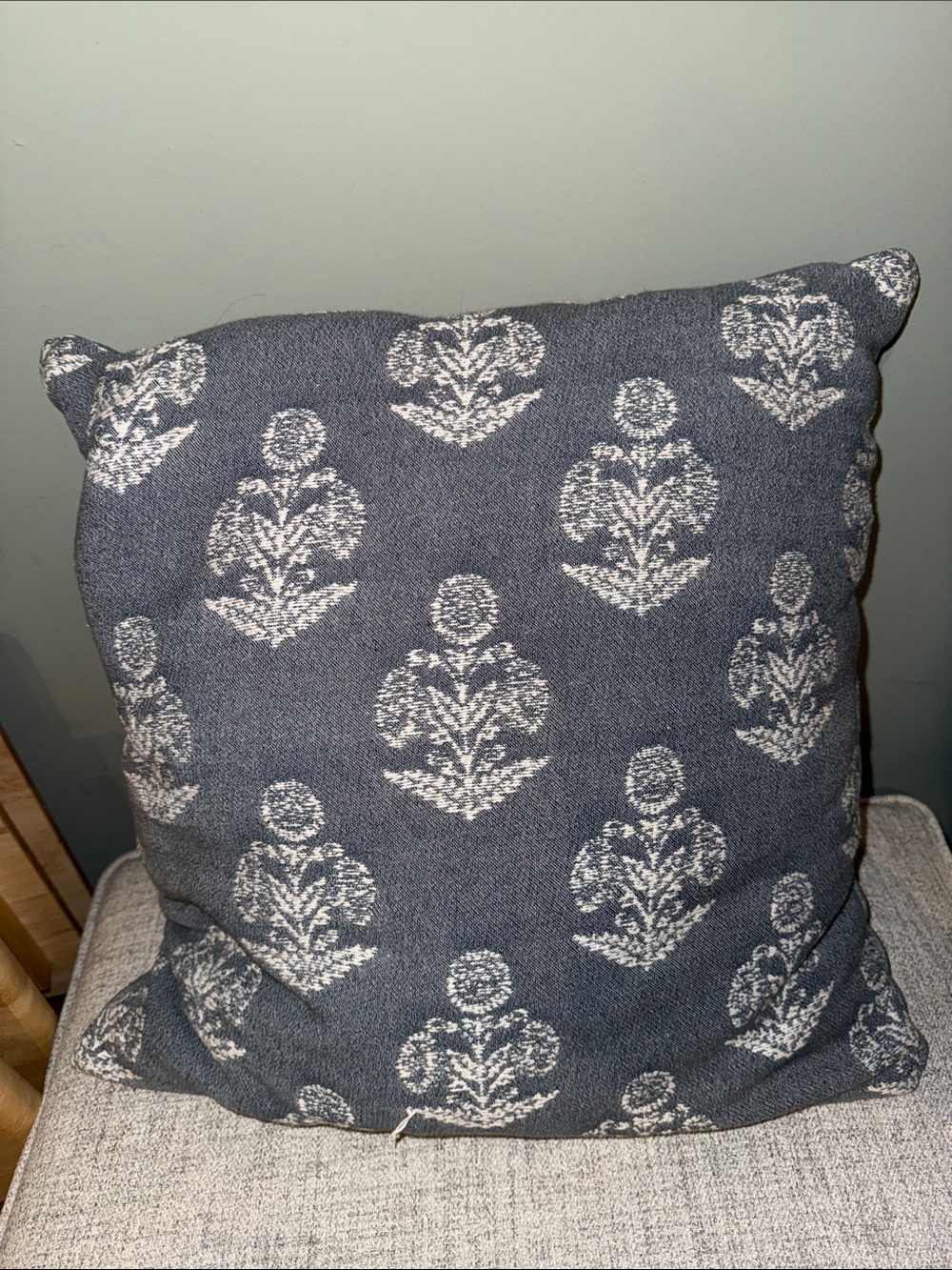 Studio McGee 20x20 blue floral throw pillow